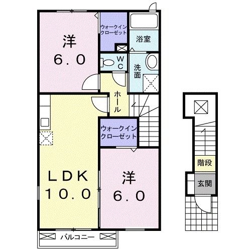 宗像市稲元のアパートの間取り