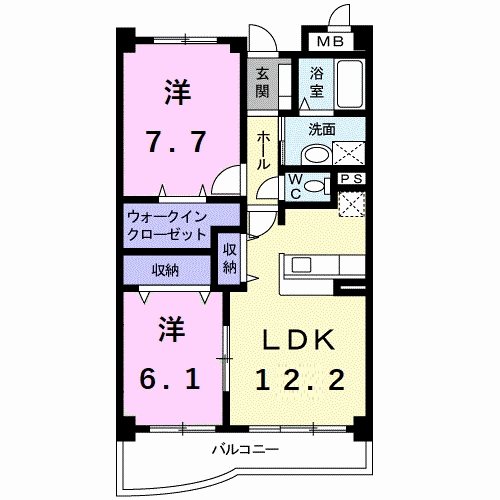 パーシモンいやさかの間取り