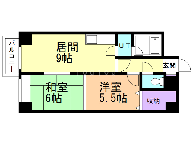 札幌市西区西野二条のマンションの間取り