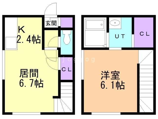 札幌市西区二十四軒四条のアパートの間取り