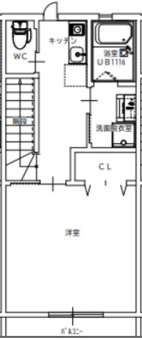 岡山市中区四御神のアパートの間取り