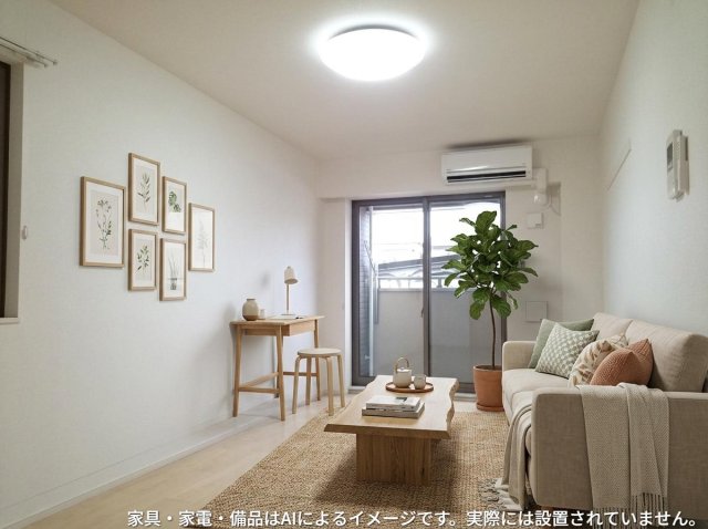 居室・リビング　※家具・家電・備品等はＡＩ画像生成により配置礼を示したもので