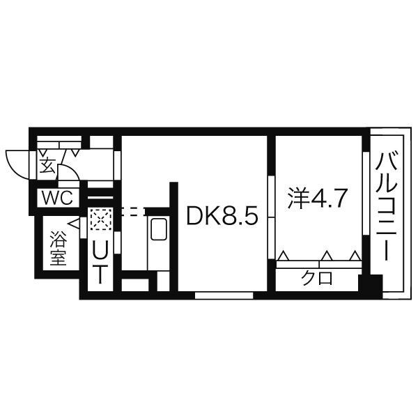 地下鉄南北線 北１２条駅 徒歩3分 10階建 築19年の間取り写真