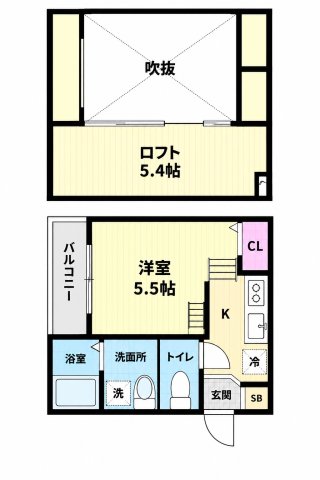 フェリオ北清水の間取り写真