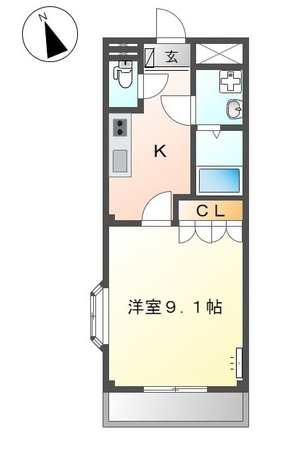 名鉄三河線 三河八橋駅 徒歩7分 2階建 築23年の間取り写真