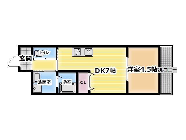 京阪本線 大和田駅 徒歩1分 4階建 築3年の間取り写真