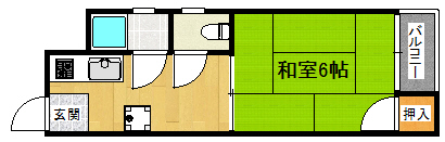 福岡市早良区南庄のアパートの間取り