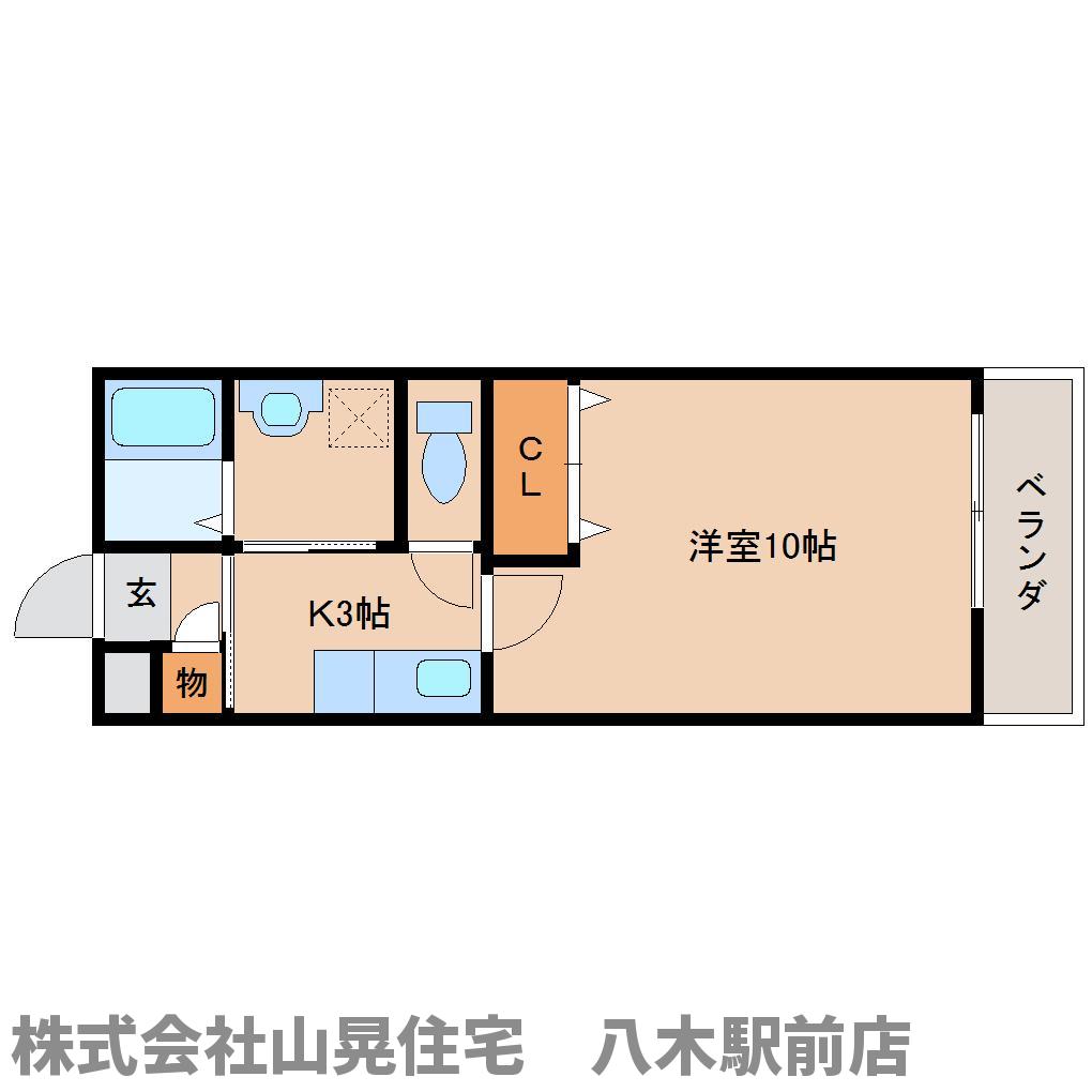 橿原市東坊城町のマンションの間取り