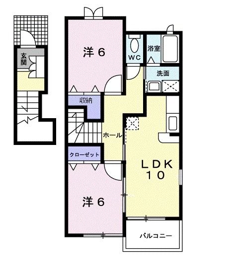 倉敷市玉島黒崎新町のアパートの間取り