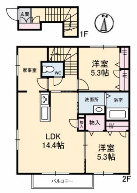 ジュール　ド　ミュゲの間取り