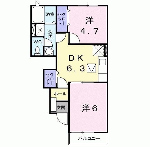 行橋市大字上検地のアパートの間取り