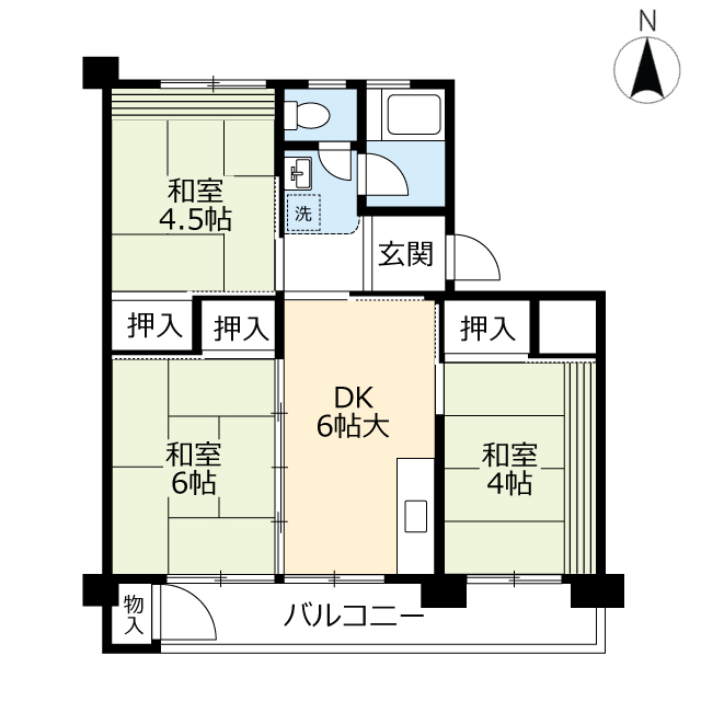 ＵＲ徳力の間取り