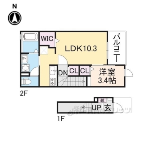 【北葛城郡王寺町本町のアパートの間取り】