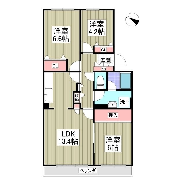 行田市棚田町のマンションの間取り