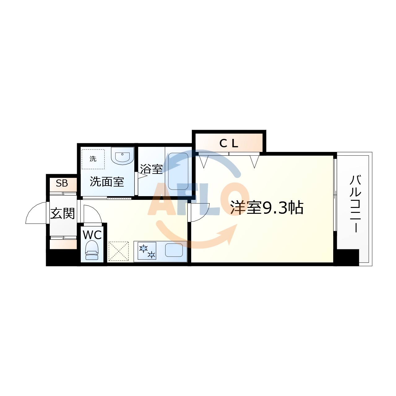 東大阪市長堂のマンションの間取り