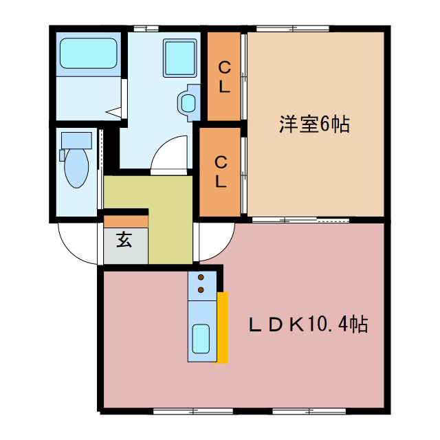 伊勢市古市町のアパートの間取り