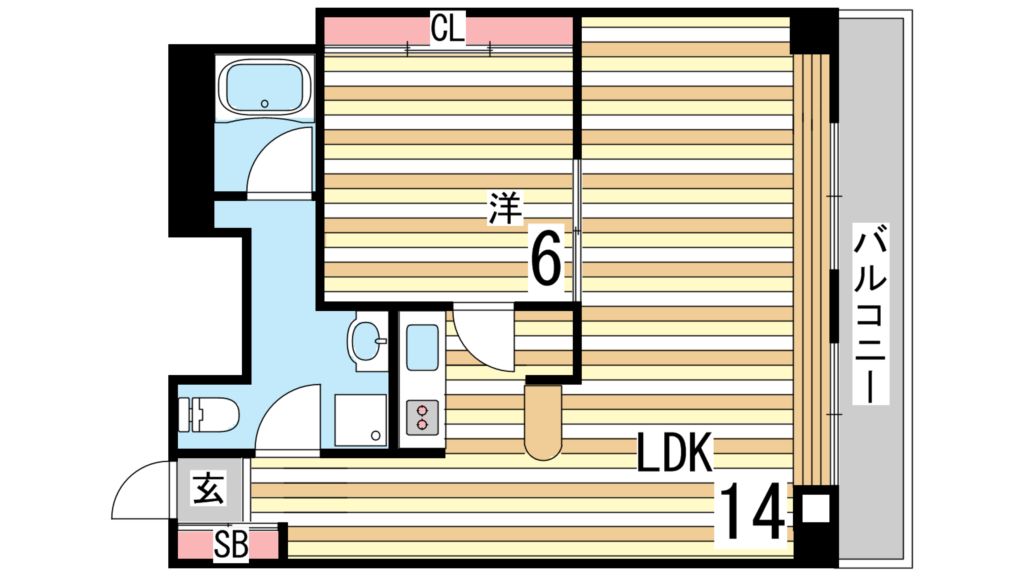 神戸市東灘区向洋町中のマンションの間取り