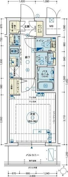 エステムコート名古屋新栄アクシスの間取り