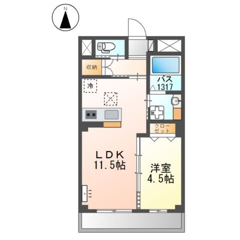 【高砂市春日野町のマンションの間取り】