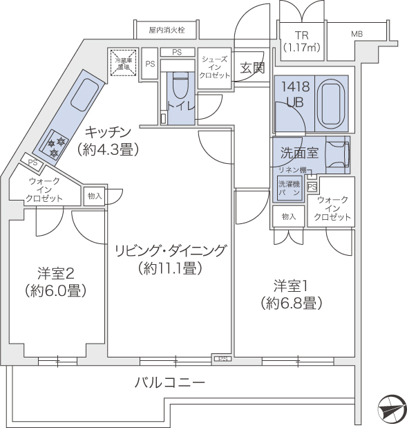 代官山ＢＬＥＳＳ鉢山の間取り