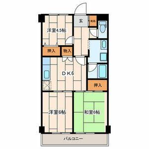 川崎市中原区下小田中のマンションの間取り