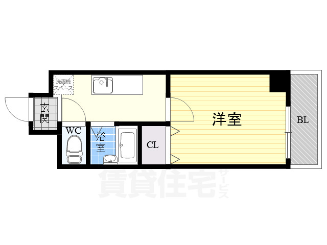 神戸市灘区篠原中町のマンションの間取り