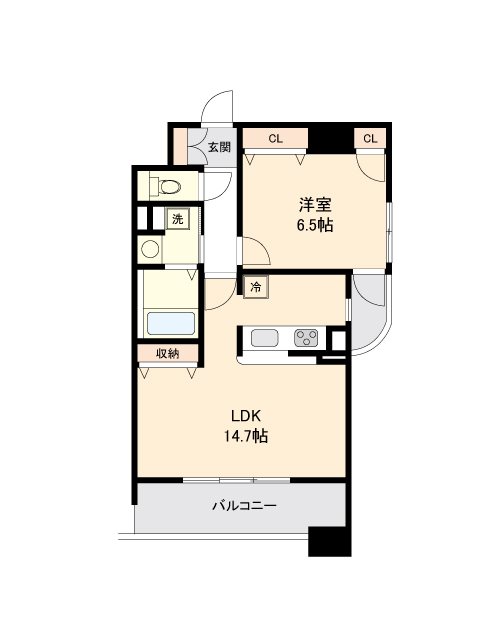 仙台市若林区清水小路のマンションの間取り