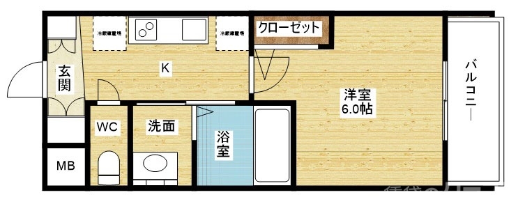 大阪市東淀川区西淡路のマンションの間取り