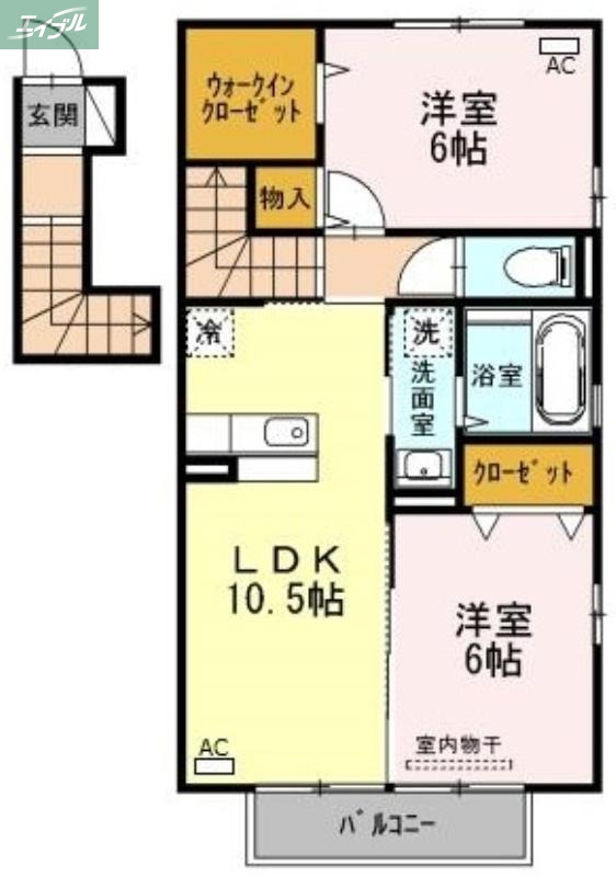 リッツハウスさくら　Ａ棟の間取り