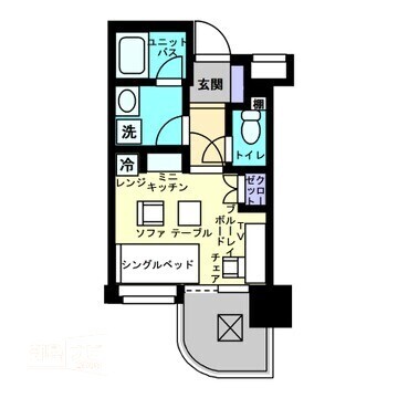 アルファコンフォート福岡西新の間取り