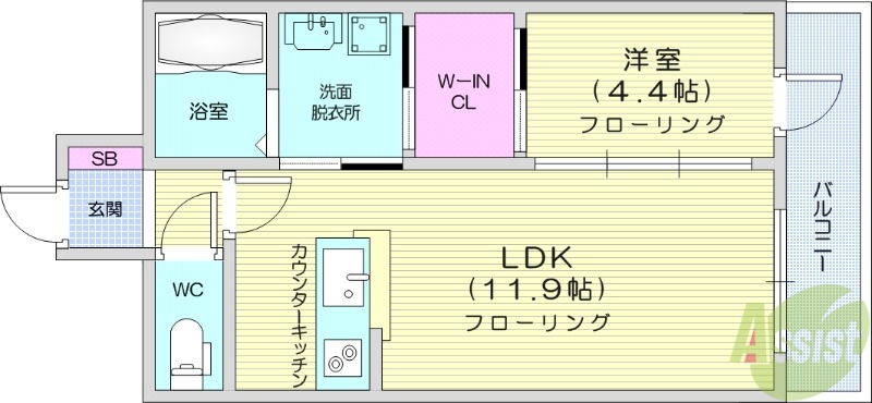 【セントフィールド一番町の間取り】