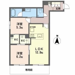 神戸市須磨区潮見台町のアパートの間取り