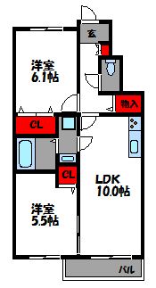 エフ筥松の間取り