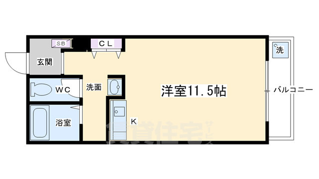 京都市左京区岡崎北御所町のマンションの間取り