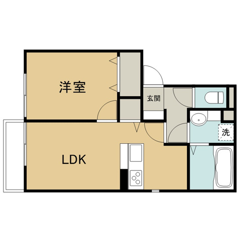 D-room中ノ橋の間取り