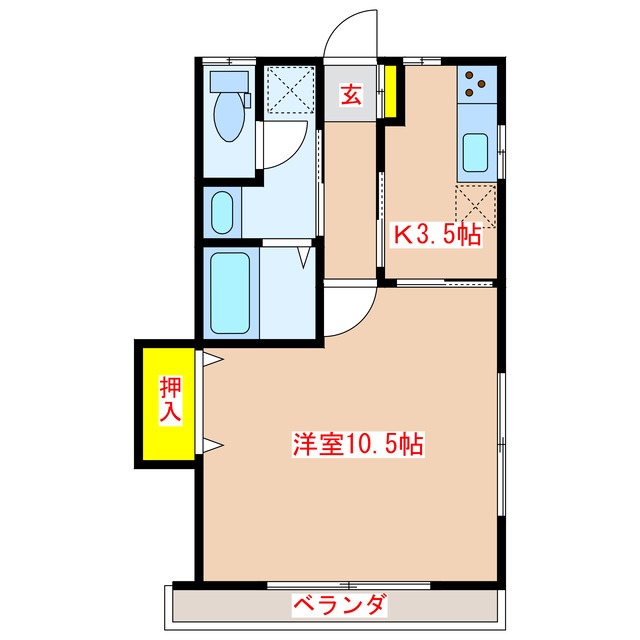 コーポサカエシングルハウス　Iの間取り