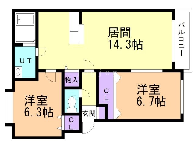 札幌市豊平区福住三条のマンションの間取り