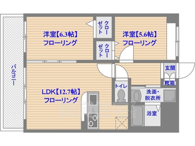 スカイシャトレ箱崎南の間取り