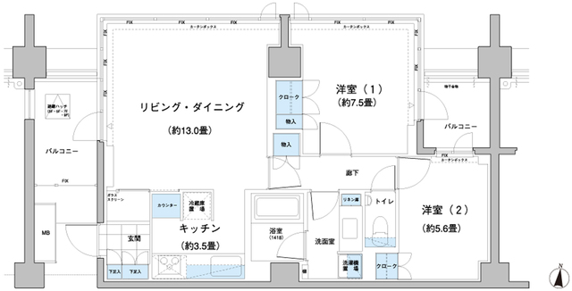 ガーデニエール砧レジデンスの間取り