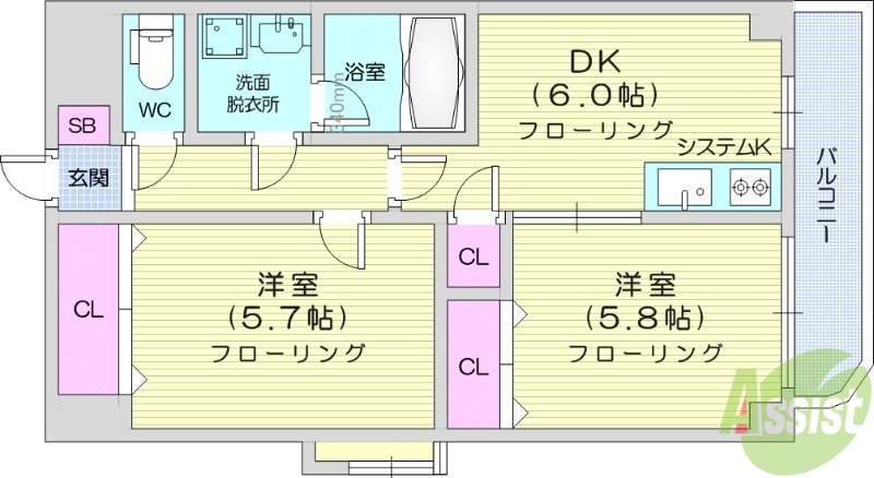 【アプリコット・Gの間取り】