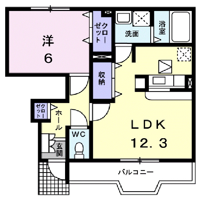 彦根市肥田町のアパートの間取り