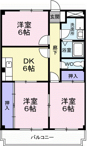 【和泉市尾井町のマンションの間取り】