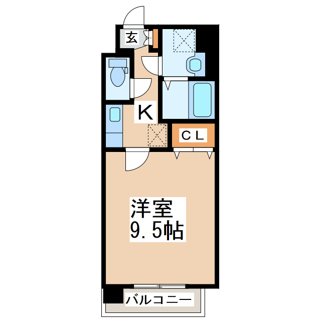 熊本市中央区新町のマンションの間取り