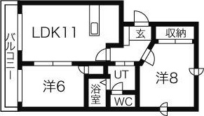 札幌市西区山の手一条のマンションの間取り