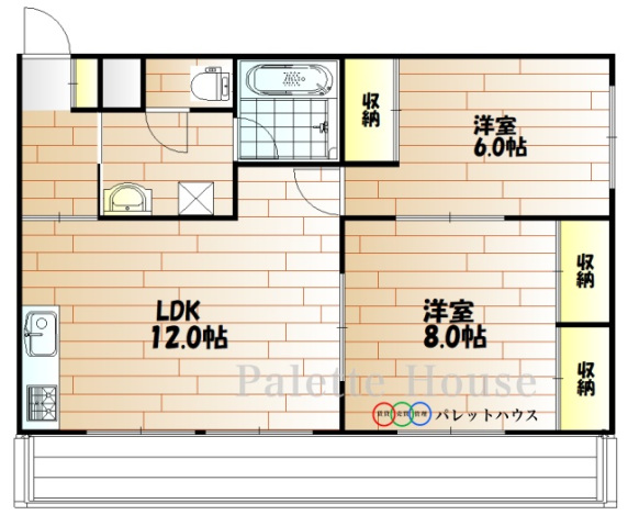 岡山市北区春日町のマンションの間取り