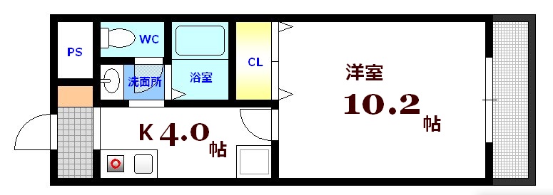 広島市東区牛田早稲田のマンションの間取り