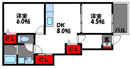 フォーシーズンズ香椎Ａ棟の間取り