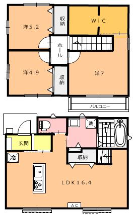 【エルメゾンルナＢ　ペット（犬・猫）の間取り】