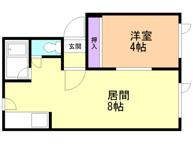 石狩郡当別町北栄町のアパートの間取り