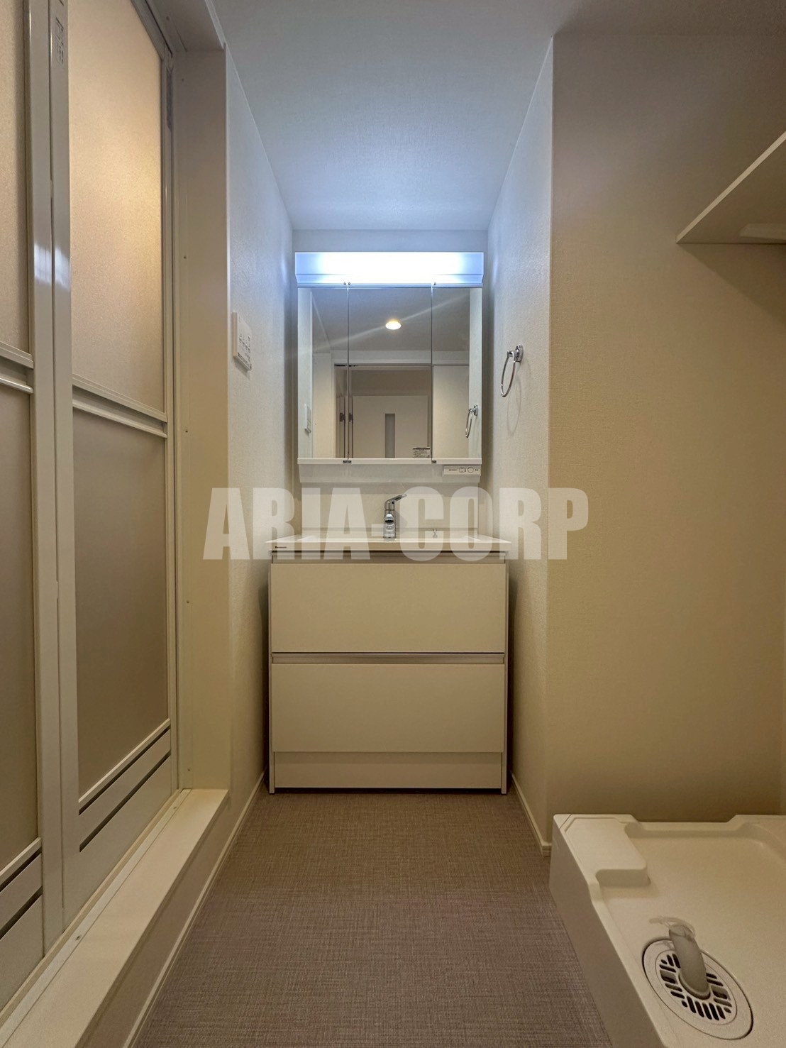 洗面設備　シャンプードレッサー付きの洗面所です！